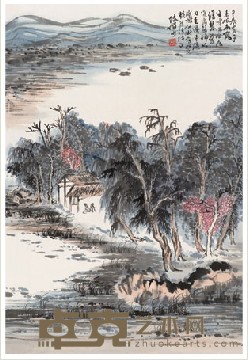 陆俨少 1964年作 闲居静谈 镜心 67X46.5cm